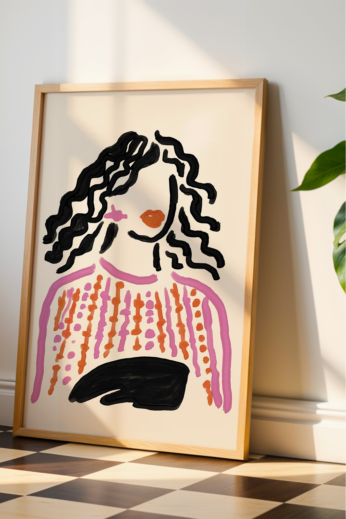 Soyut Kadın Figür Tablosu Modern Minimal Duvar Tablosu Dekoratif Poster – Çerçevesiz