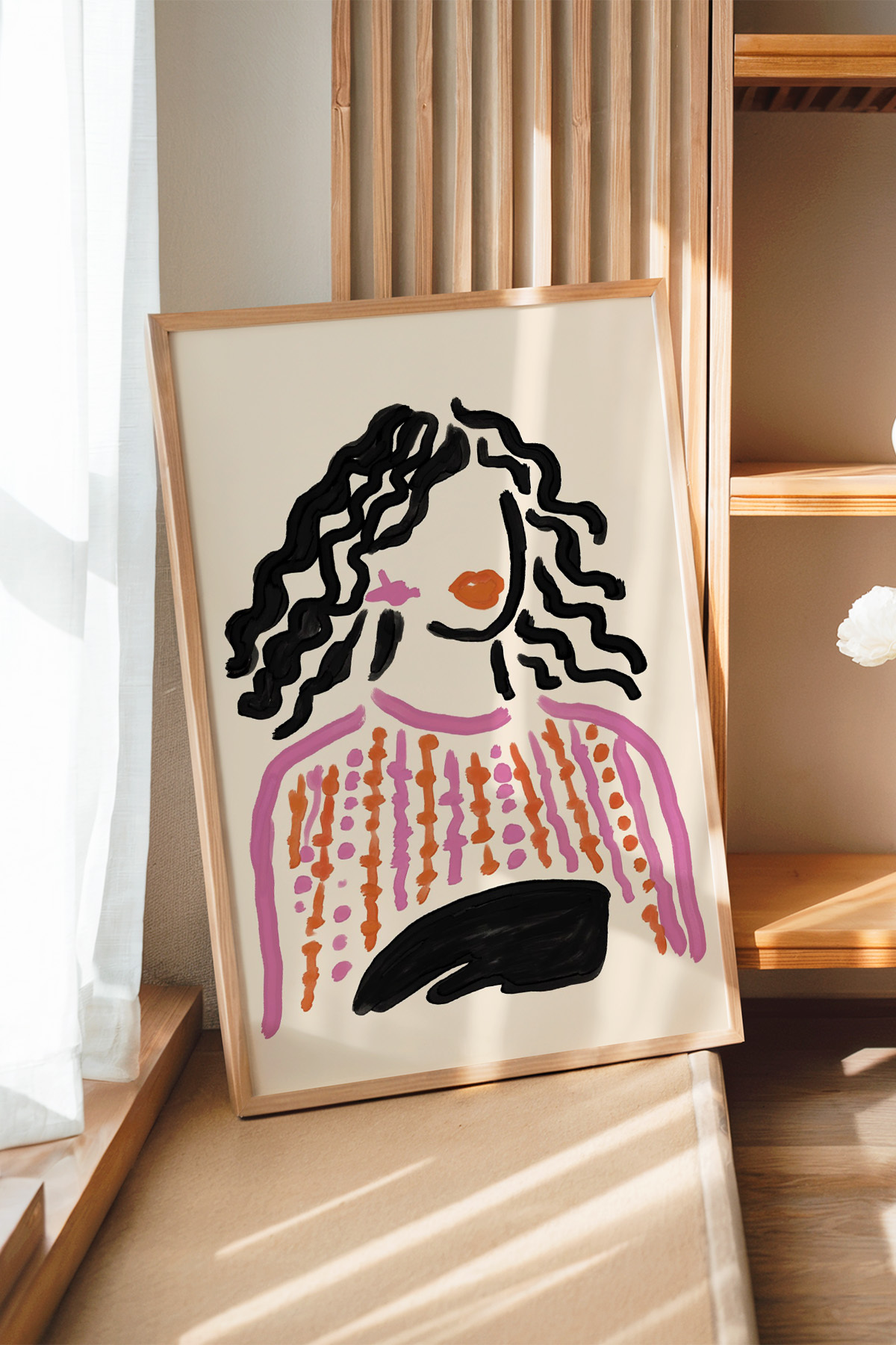Soyut Kadın Figür Tablosu Modern Minimal Duvar Tablosu Dekoratif Poster – Çerçevesiz