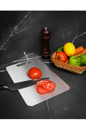 LUNNA ENDÜSTRİYEL PASLANMAZ ÇELİK KESME TAHTASI 30*20 304 KALİTE MAKİNEDE YIK...