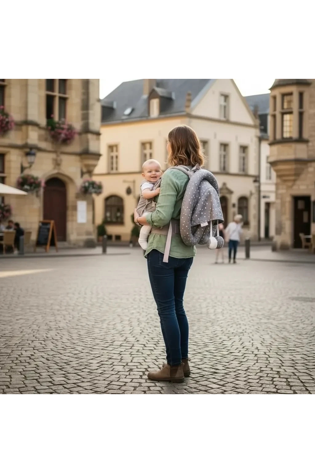 Epilons Taşınabilir Portatif Bebek Yatağı,sırt Çantasına Dönüşebilen Portatif Bebek Beşiği (gri) fotoğrafı 2 (önizleme)