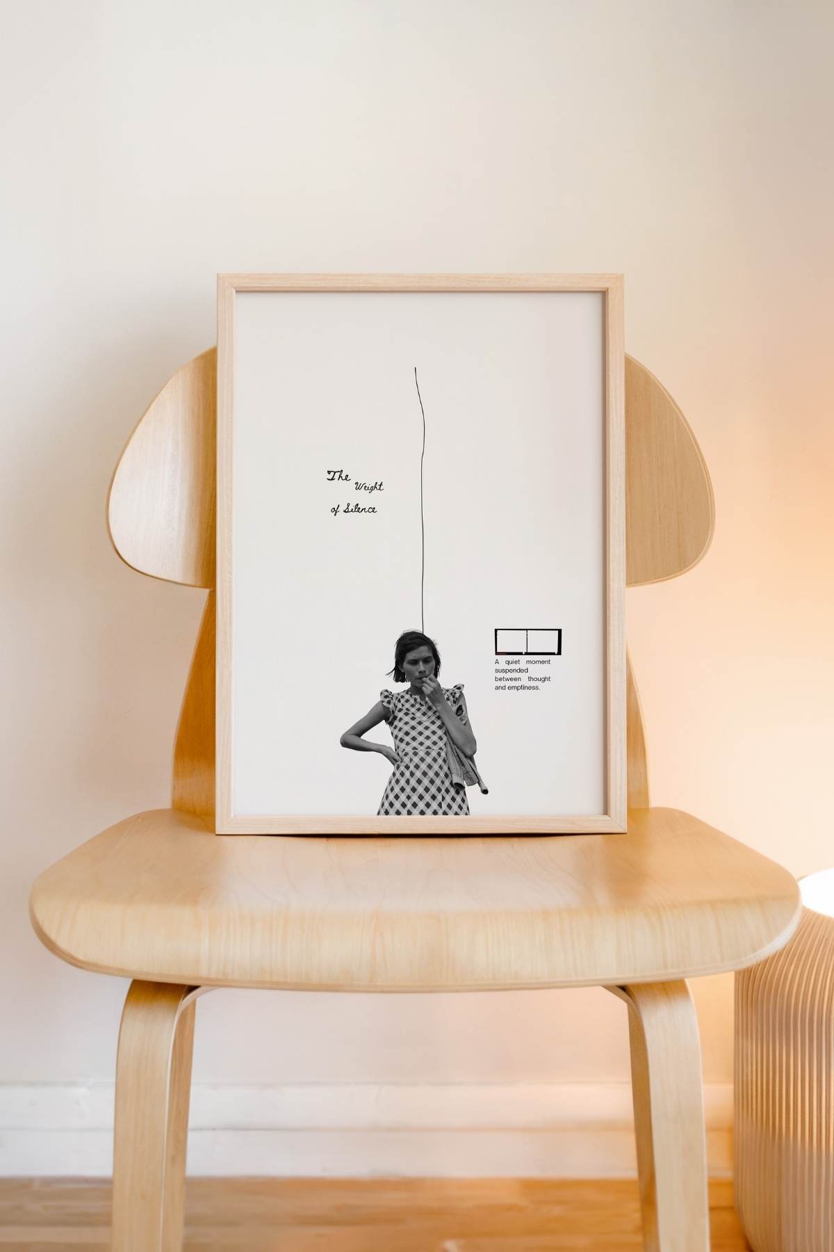 Minimal Kadın Figürlü Kolaj Posteri Modern Sanat Duvar Tablosu Çerçevesiz