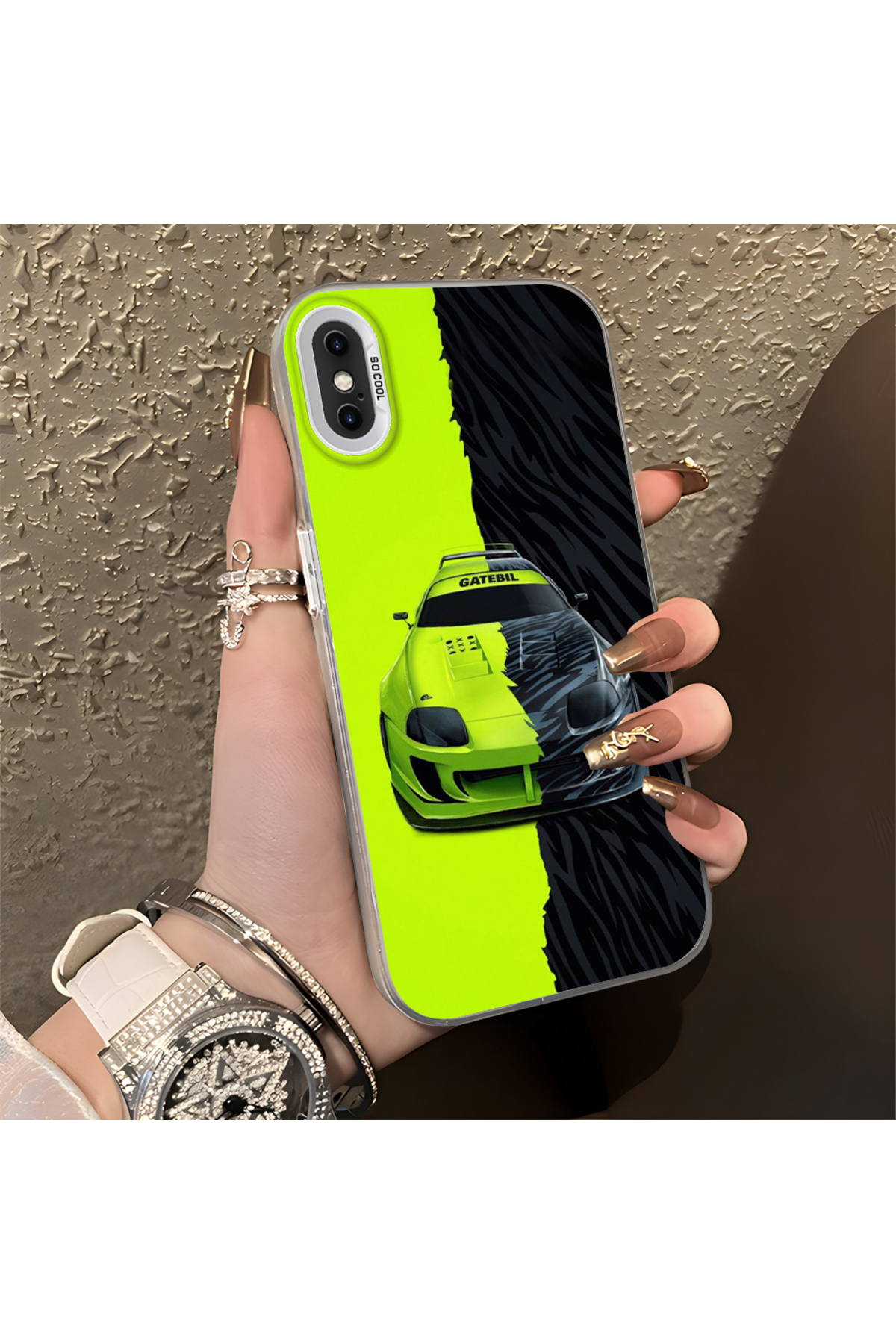iPhone XS Compatible Silicone Edge Hard Rear Anti Fall Phone Case Lamborghini