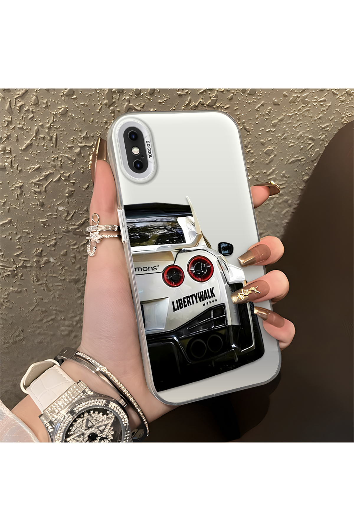 iPhone XS Compatible Case BMW Patterned Silicone Edge Hard Rear Anti Fall