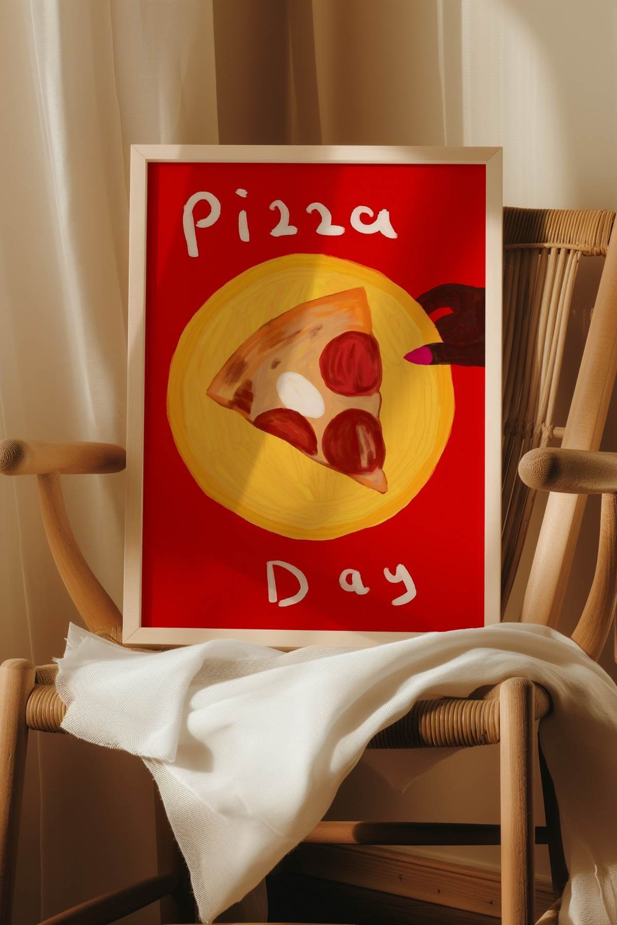 Pizza Temalı Tablo Modern Poster Mutfak Duvar Dekoru Çerçevesiz
