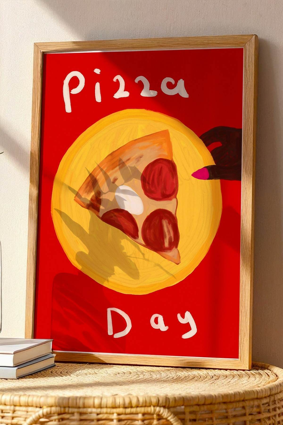 Pizza Temalı Tablo Modern Poster Mutfak Duvar Dekoru Çerçevesiz
