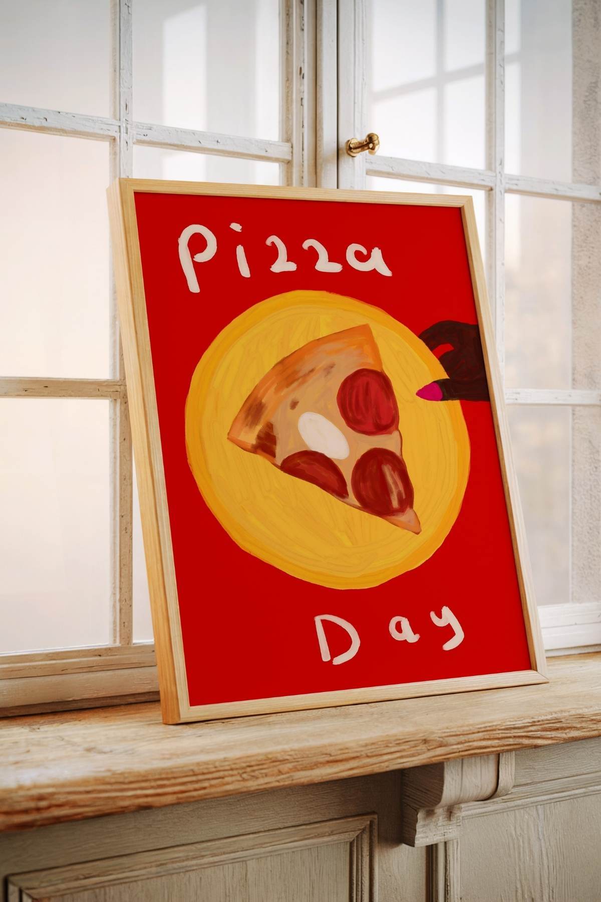 Pizza Temalı Tablo Modern Poster Mutfak Duvar Dekoru Çerçevesiz