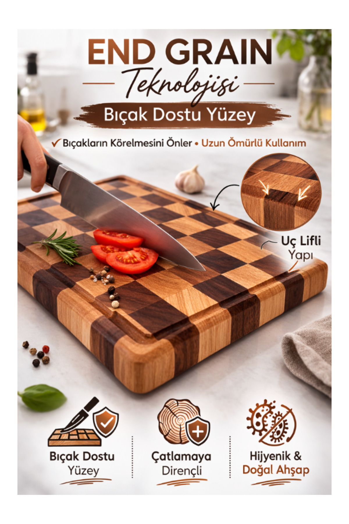 لوح تقطيع من خشب الجوز والدردار من سلسلة Artisan -...