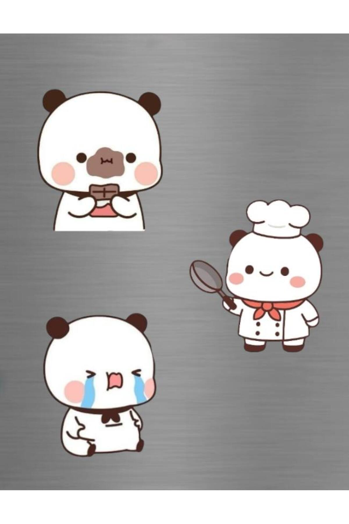 Chocolate Eating Weeping Chef Chef Dudu Bu Panda Set Dear Gift Fridge Magnet