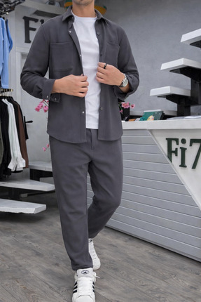 F17mixed Erkek Premium Casual Takım – Gömlek + Pantolon İkili Set