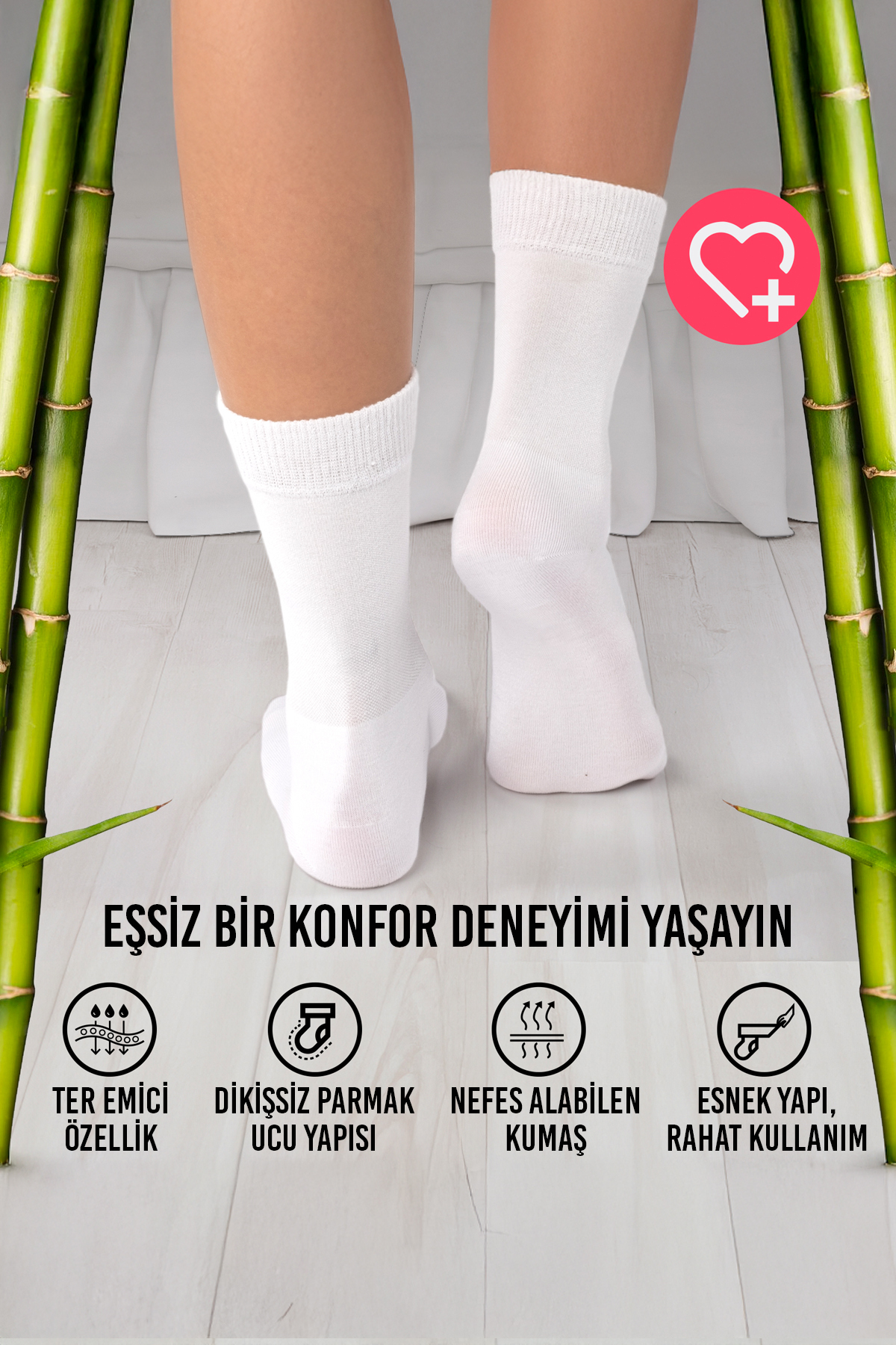 munesso Premium Bambu Dikişsiz Çorap, Lastiksiz, Nefes Alan, Ultra Konfor Unisex 6’lı Özel Seri görsel 4