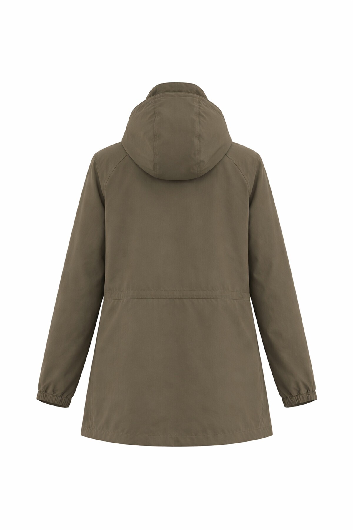 loia  Kadın Haki Kapüşonlu Fermuarlı Çift Cepli Yağmurluk Şık Ceket L26-BCHNV-261269 - Görsel 4