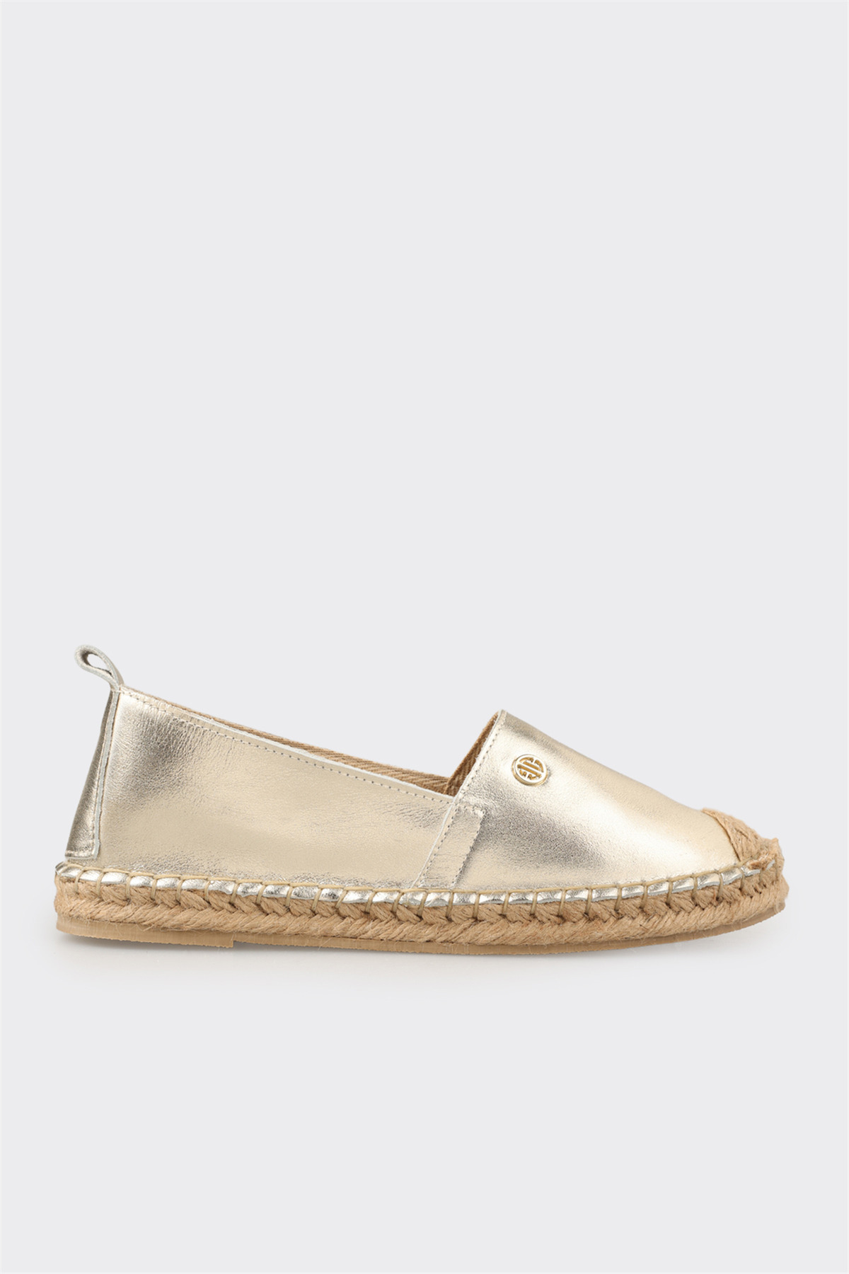 Gold Leather Women's Espadrilles
