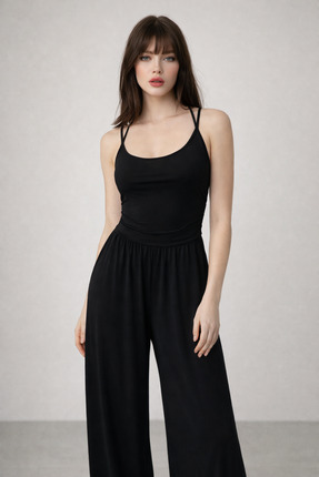 SHEBARA SİYAH TULUM CEPLİ ÇİFT AYARLANABİLİR ASKILI