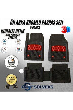 SOLVEKS VOLKSWAGEN POLO 2006 MODEL UYUMLU SİYAH- KIRMIZI RENK PREMİUM OTO PAS...