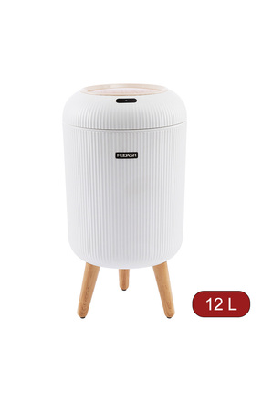 silabor Su Geçirmez Pilli Sensörlü Çöp Kovası Yüksek Ayaklı Beyaz Renk 12 Lit...