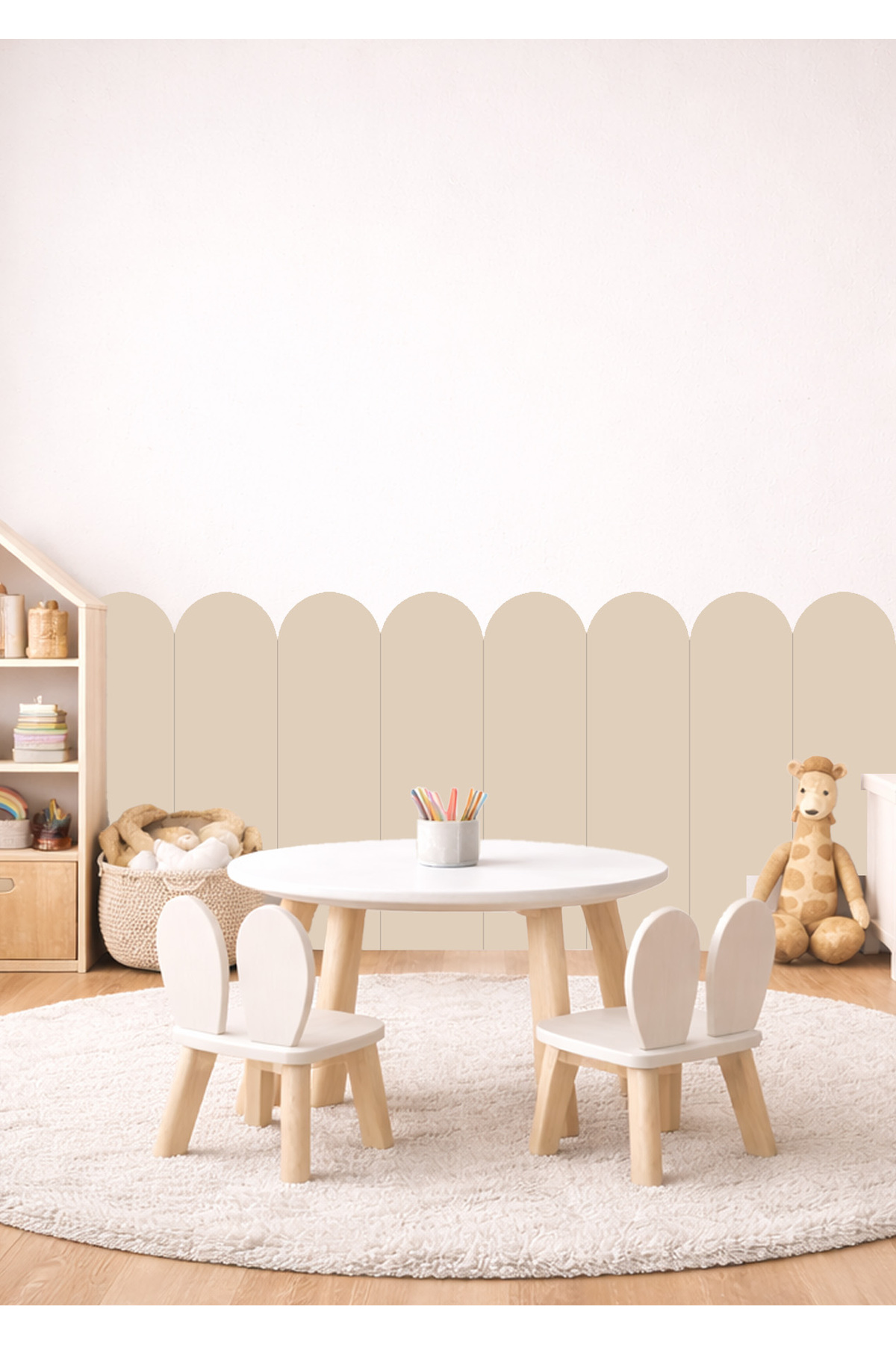 Oval Curved Striped Wall Cladding Panel Foil Sticker Set
