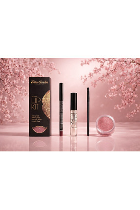 Shine Garden Rose Nude Glitter Lip Kit | Yoğun Işıltılı Dudak Seti