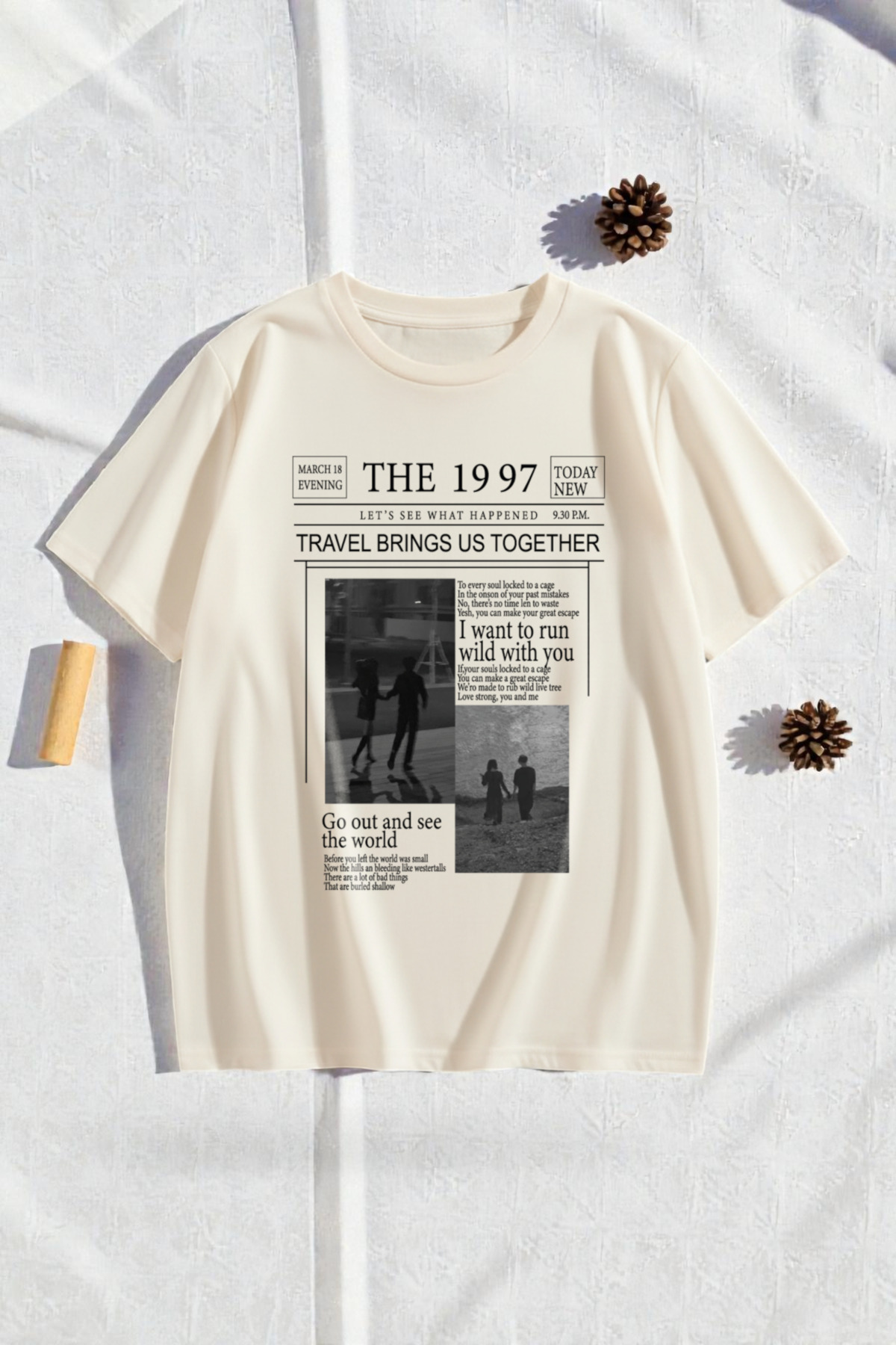 uyguntarz Unisex Karışık Baskılı Tişört Seti, 3’lü Paket Bisiklet Yaka Günlük T-Shirt görsel 3