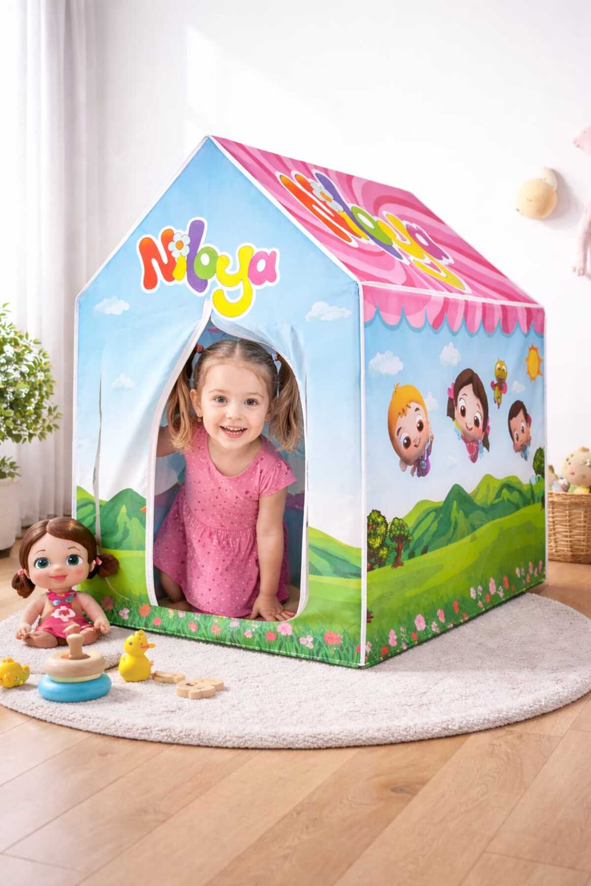 TOHA Niloya Oyun Çadırı 100x100x70 cm Portatif 3+ Yaş – Kolay Kurulum Çocuk Oyun Evi fotoğrafı 2 (önizleme)