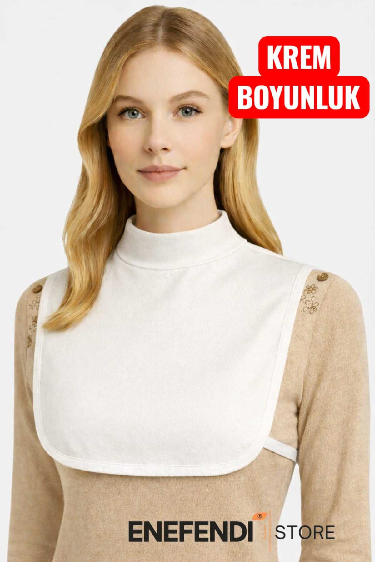 Neck Collar Hijab Cream | Women's Fitted Model • Casual Stylish Accessory • Elegant and Minimalist Design