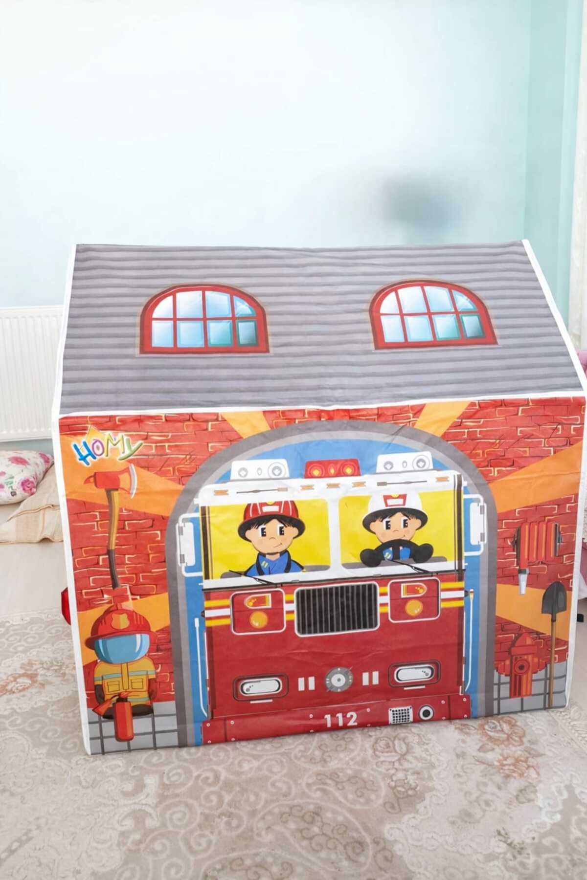TOHA İtfaiye Temalı Oyun Çadırı 100x100x68 cm – Portatif, Kolay Kurulum Çocuk Oyun Evi 3+ Yaş fotoğrafı 4 (önizleme)
