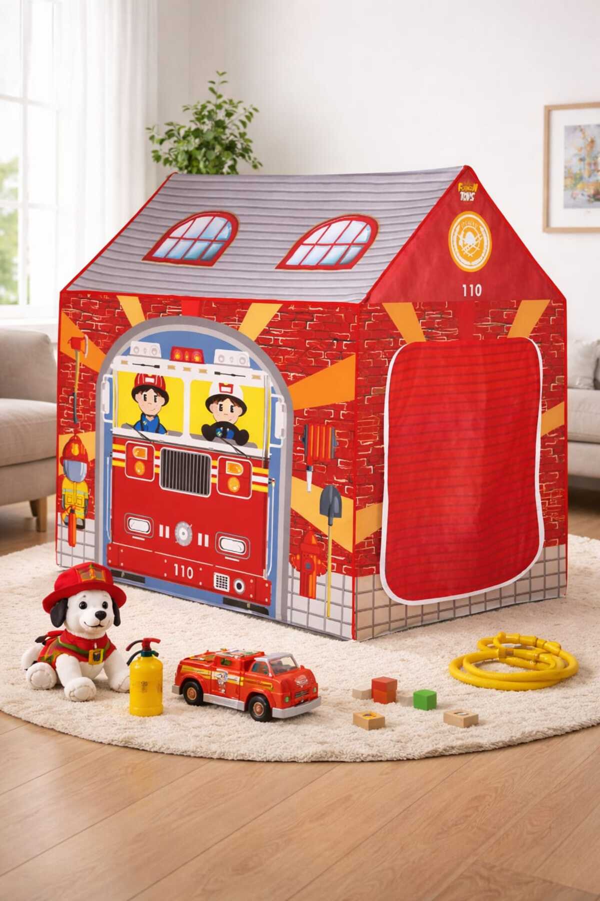 TOHA İtfaiye Temalı Oyun Çadırı 100x100x68 cm – Portatif, Kolay Kurulum Çocuk Oyun Evi 3+ Yaş fotoğrafı 2 (önizleme)