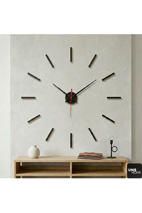 shop Minimalist Şık Çizgili Duvar Saati - Pleksi Minimalist Duvar Saati 80x80