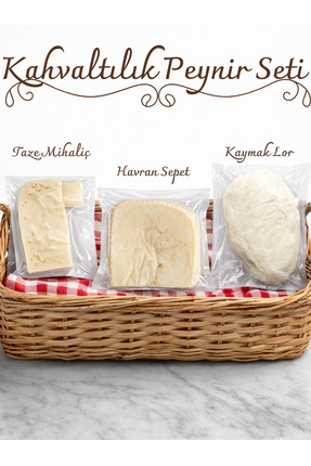 BALURA Kahvaltılık Peynir Seti 750 g – Taze Mihaliç, Havran Sepet Peyniri & K...