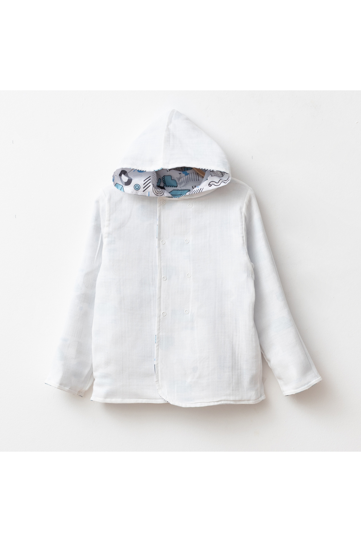 tinibud Terletmeyen Çift Taraflı Erkek Çocuk Yağmurluk 2-5 Yaş %100 Pamuk Müslin Astarlı fotoğrafı 4 (önizleme)