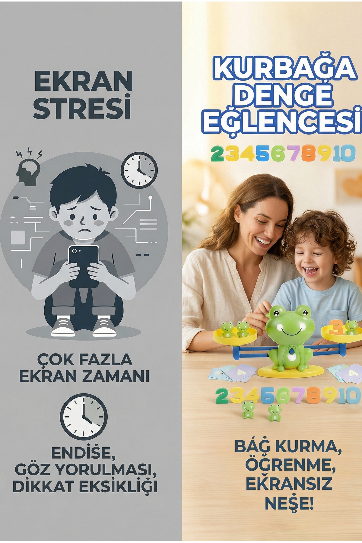 BBSKY Montessori Matematik Dengesi Kurbağalı Terazi - Eğitici Sayı Sayma ve Zeka Gelişim Oyunu fotoğrafı 7 (önizleme)