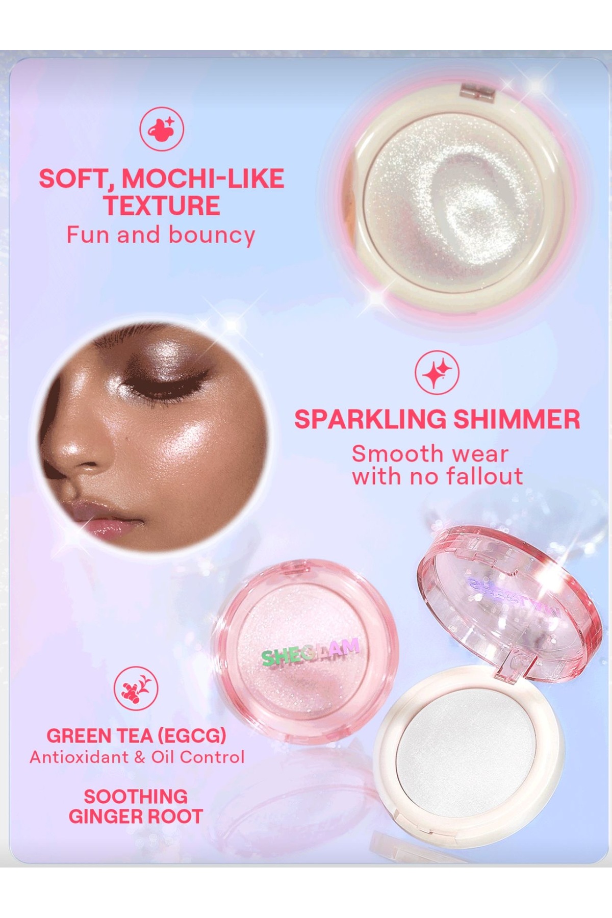Glowchi Bouncy Highlighter-PEACH JAM — فلزی glow321 — تصویر 3 از 4