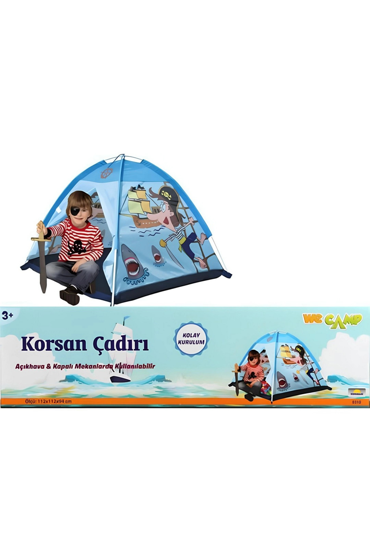 TOYFEST Korsan Oyun Çadırı 112x112x94 cm | Dralon Kumaş Su Geçirmez Çocuk Oyun Evi Ev/Bahçe fotoğrafı 7 (önizleme)