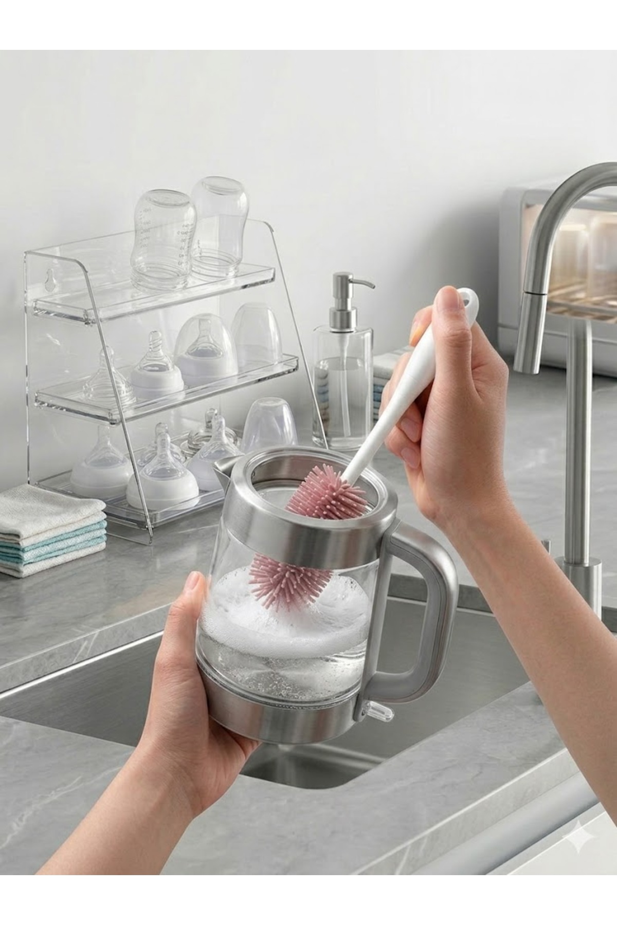 Raakmadezanmir Biberon,Silikon Süt Şişe, Bardak, Termos, Sürahi, Kavanoz, Kettle temizleme fırçası çok Fonksiyonlu fotoğrafı 2 (önizleme)