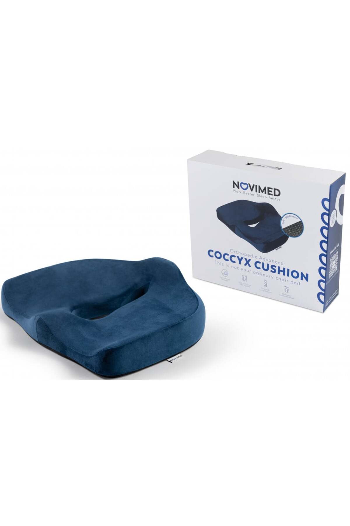 طبي مقعد وسادة لدعم عظم العصعص وأسفل الظهر - وسادة...