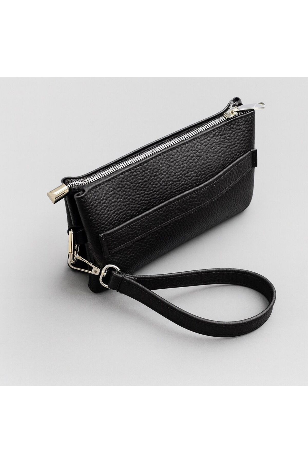 JR Boutique  Erkek El Çantası 3 Bölmeli Slim Portföy-Çıkarılabilir Askılı Suni Deri Clutch Cüzdan