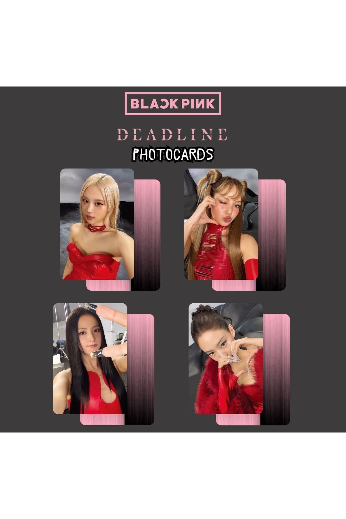 Kpop Dünyasi BLACKPINK '' Deadline '' Black Ver. Photocards Set