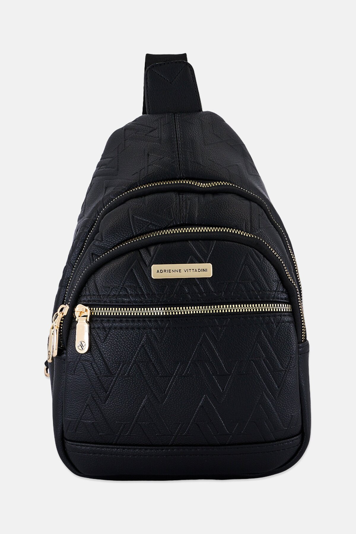 Adrienne Vittadini Women Brand Logo Sling Bag, Black- Trendyol