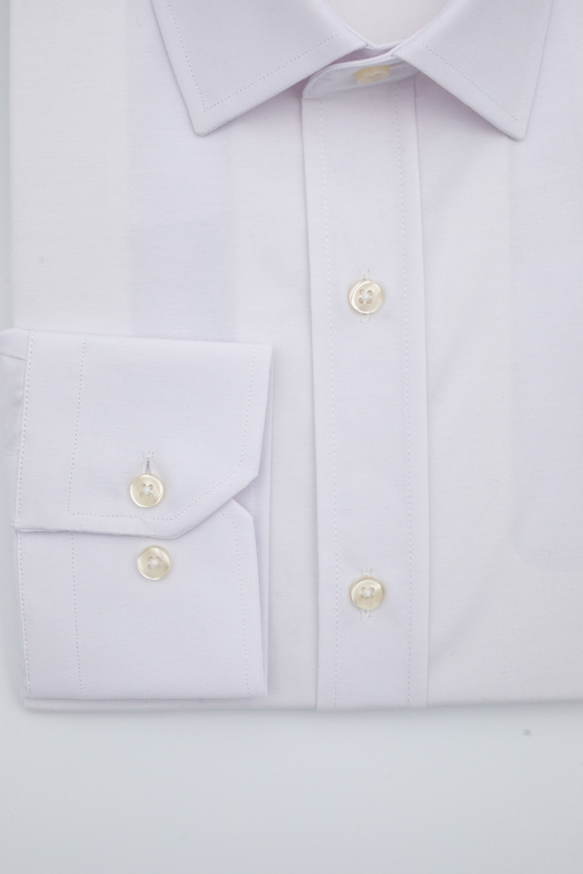 Erkek Oxford Gömlek Slim Fit Uzun Kollu — سفید OXF-01 — تصویر 3 از 5