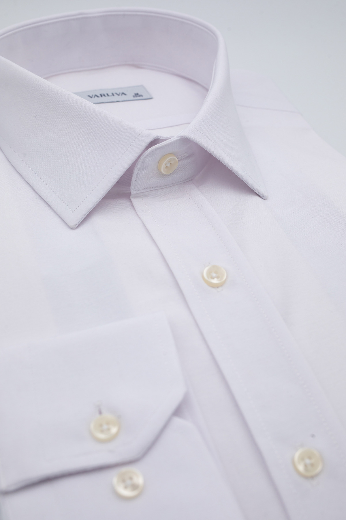 Erkek Oxford Gömlek Slim Fit Uzun Kollu — سفید OXF-01 — تصویر 2 از 5