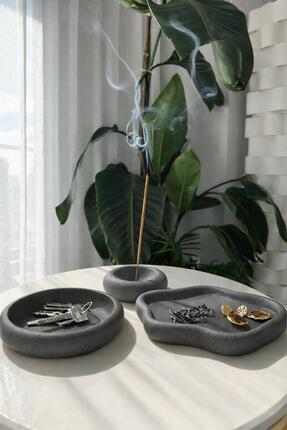 EN CONCEPT DESİNG 3'lü Dekoratif Organizer Seti - Takı Tepsisi,Anahtarlık,Tüt...