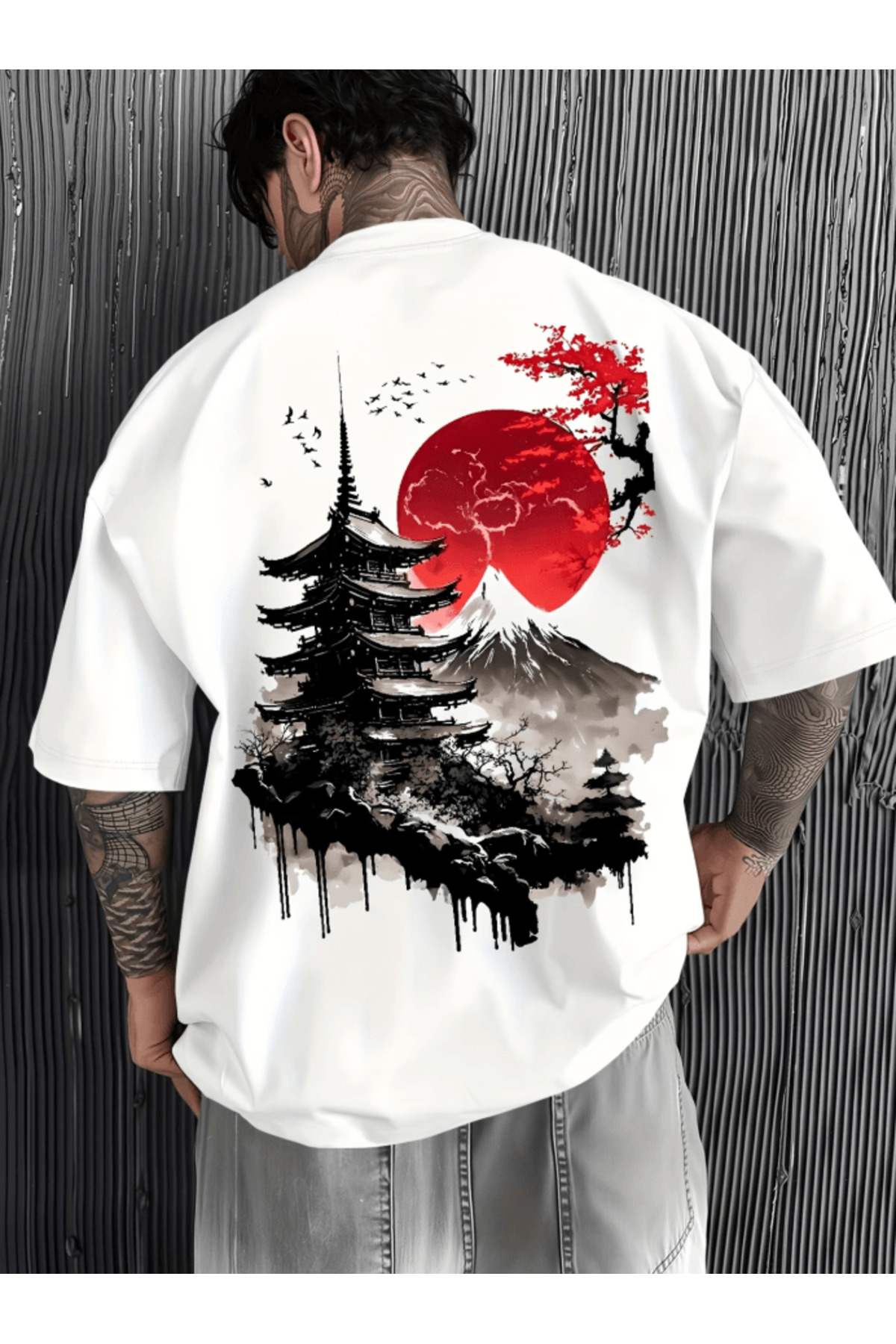 gencerco Japon Desen Baskılı Premium Oversize T-shirt
