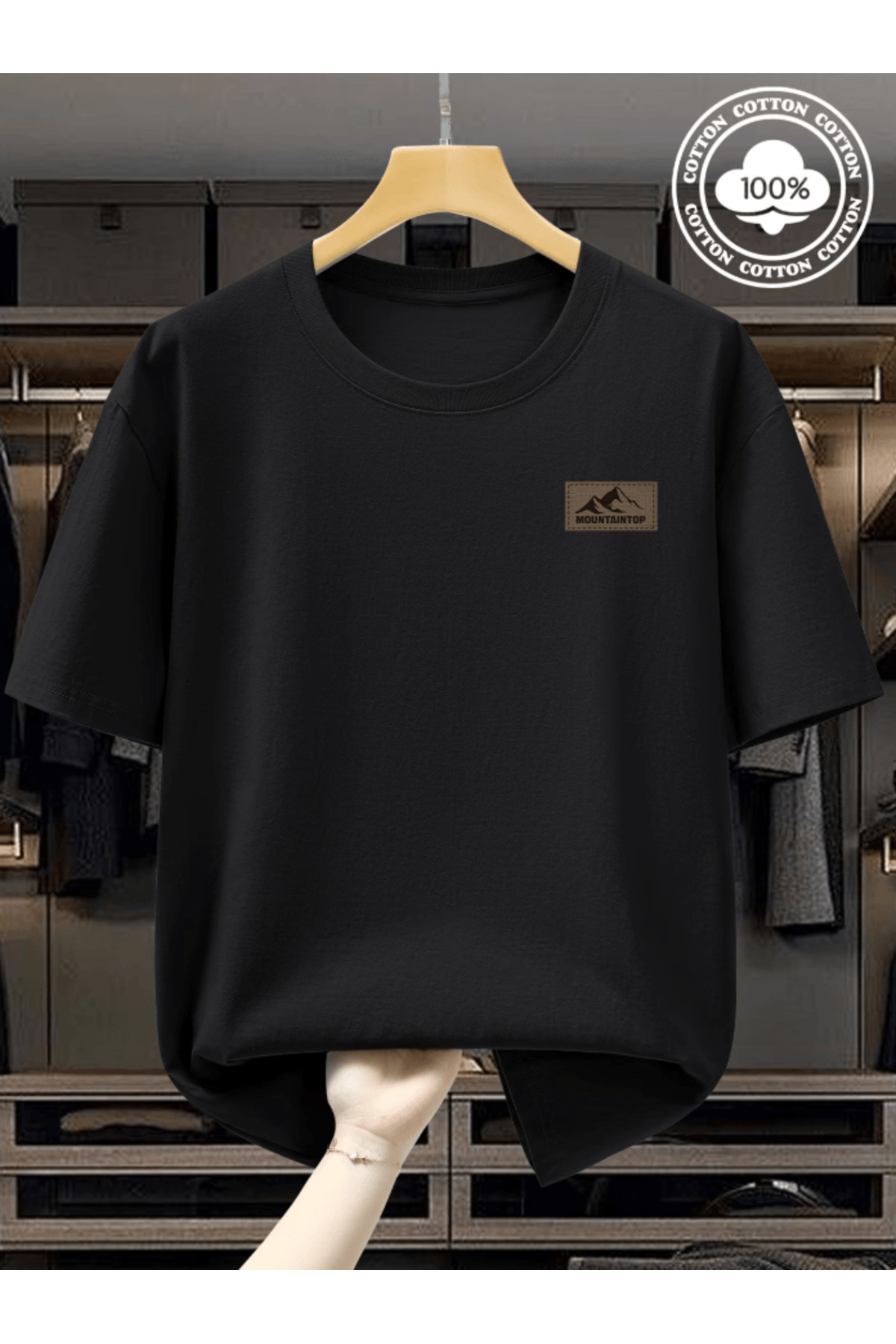 gencerco  Dağ Tasarım Baskılı Premium Oversize T-shirt