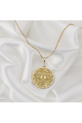 Jaune 925 Ayar Gümüş İkizler Burcu Kolye | Kadın Burç Kolyesi | Hediye