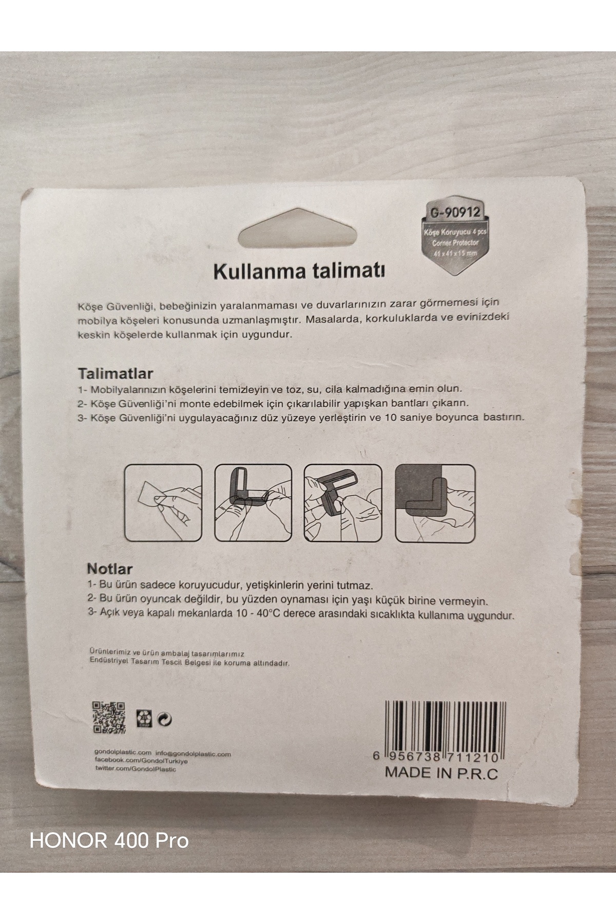 Gondol KÖŞE KORUYUCU 4 AD G-90912 PLS fotoğrafı 3 (önizleme)