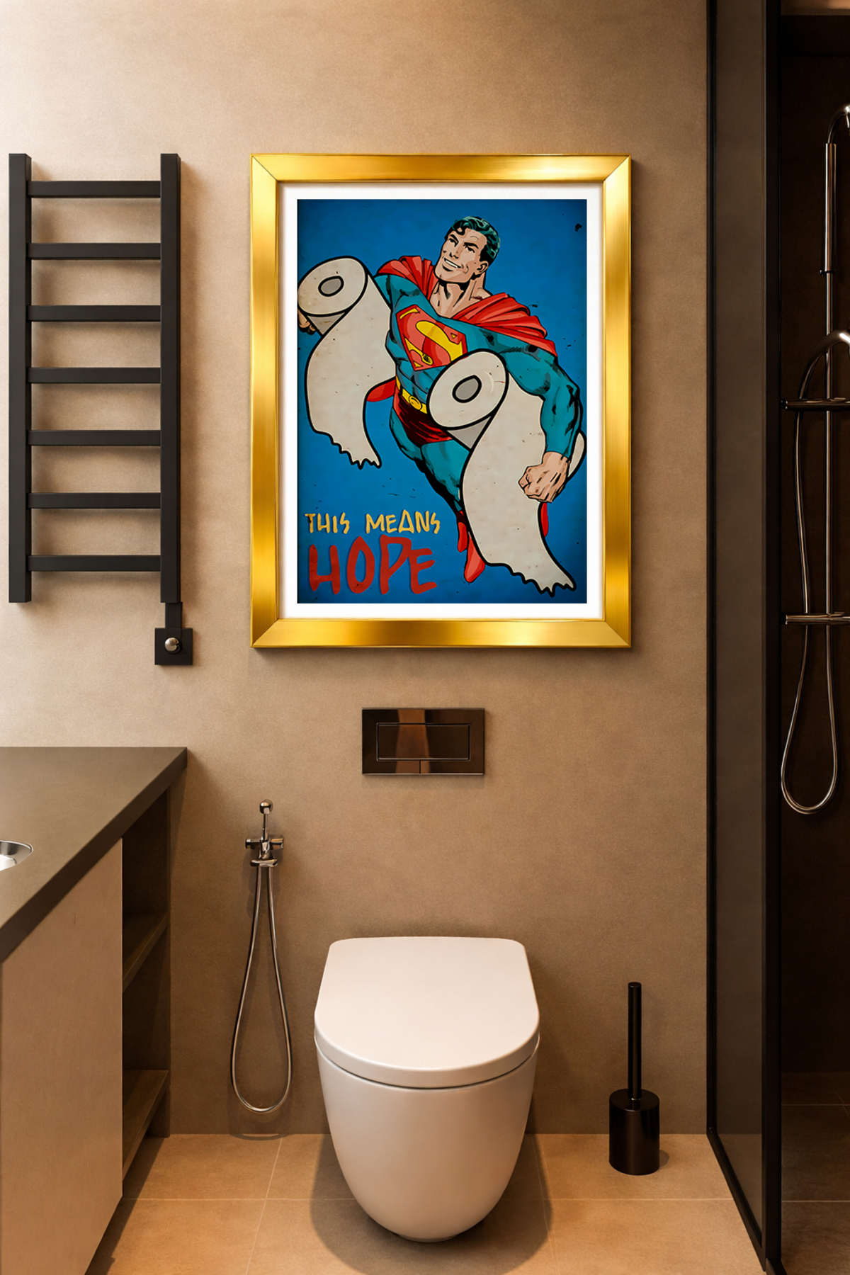 Color Framed One Piece Bathroom Themed High Quality UV Printed Painting