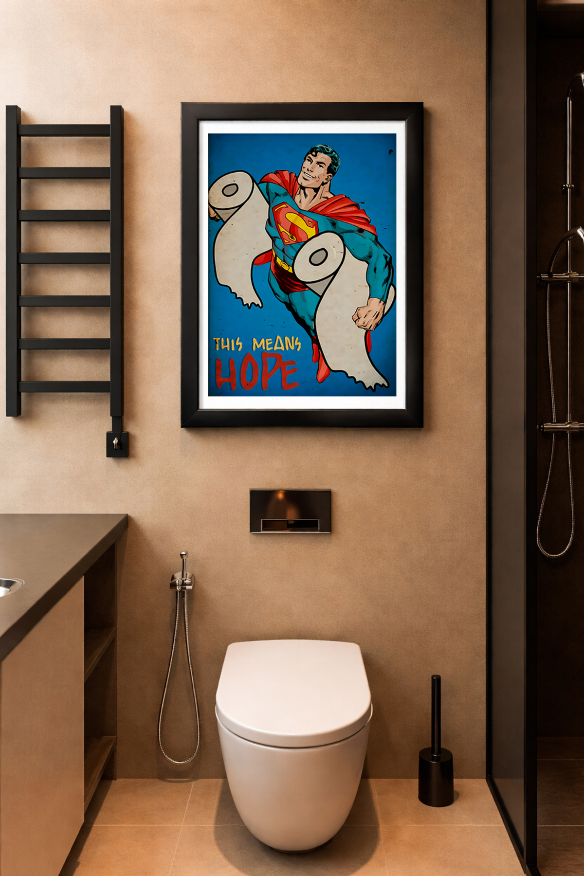 Color Framed One Piece Bathroom Themed High Quality UV Printed Painting