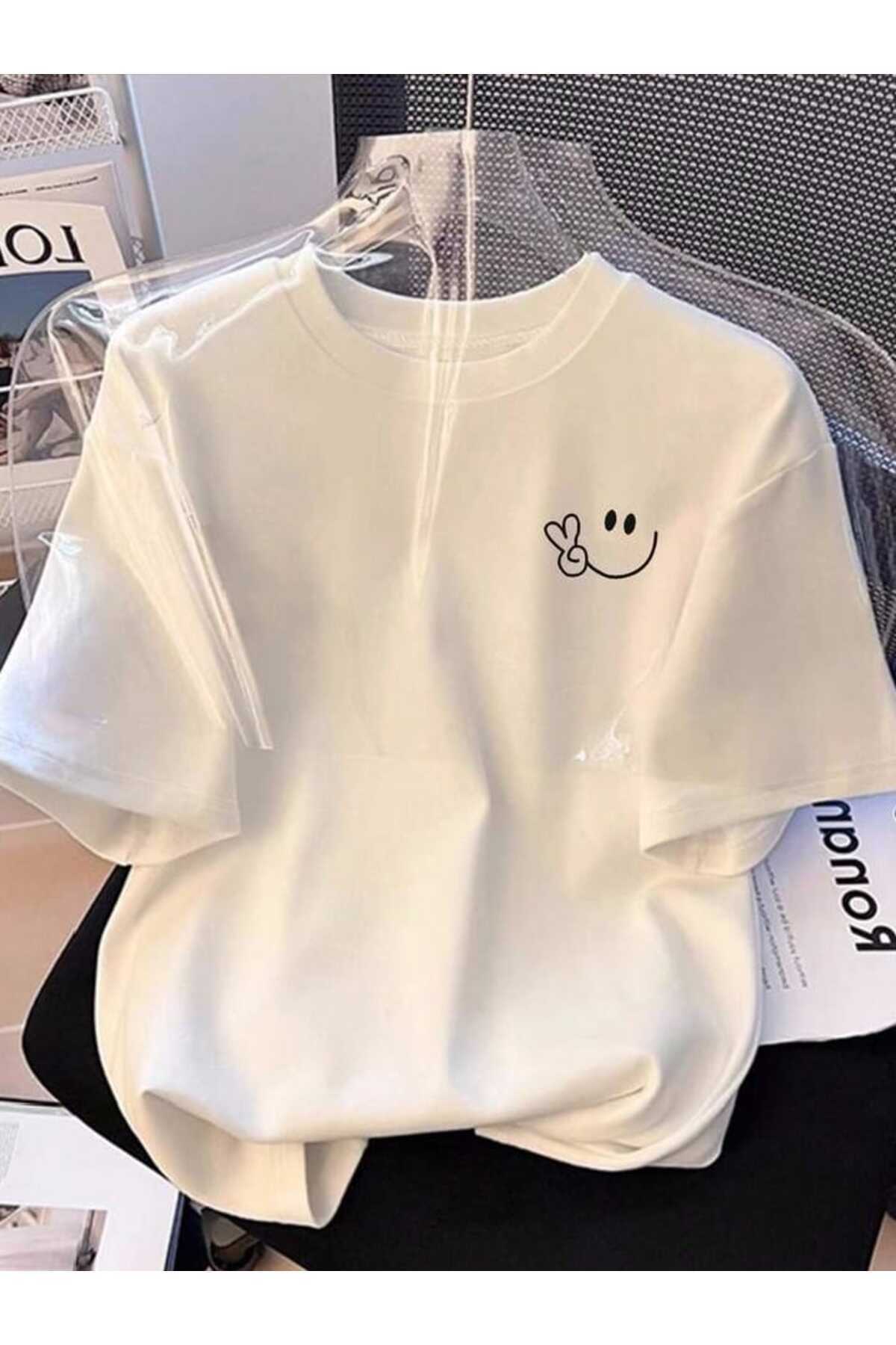Framgan Ženska mini majica sa detaljima osmeha Štampano okrugla kragna Standa...