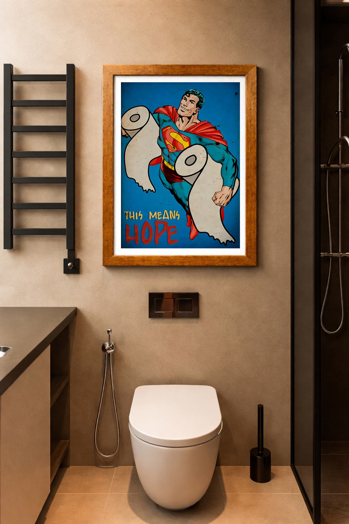 Color Framed One Piece Bathroom Themed High Quality UV Printed Painting