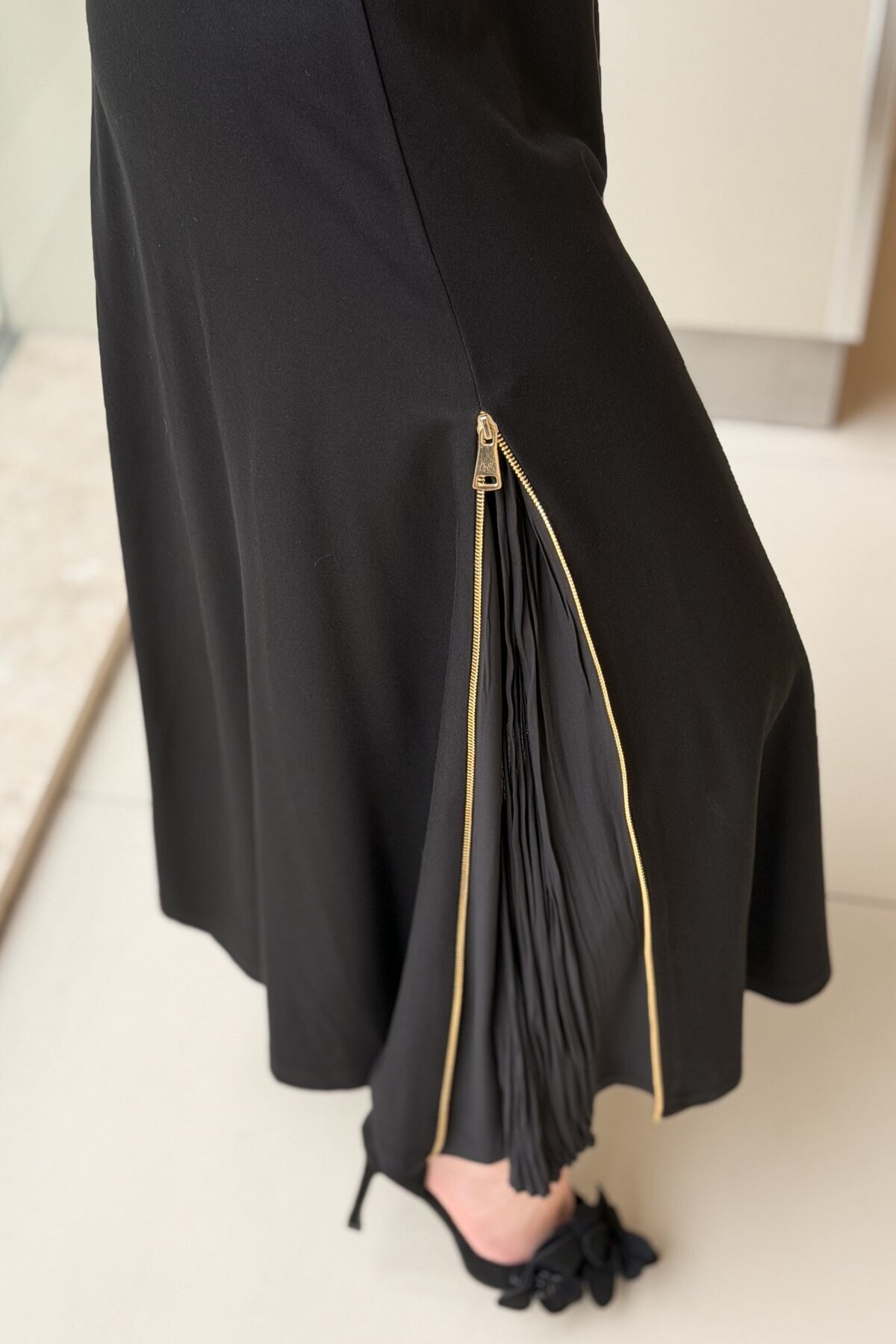 sentez giyim  Sentez Rozie Yanı Fermuarlı Kiloş Etek - Görsel 4