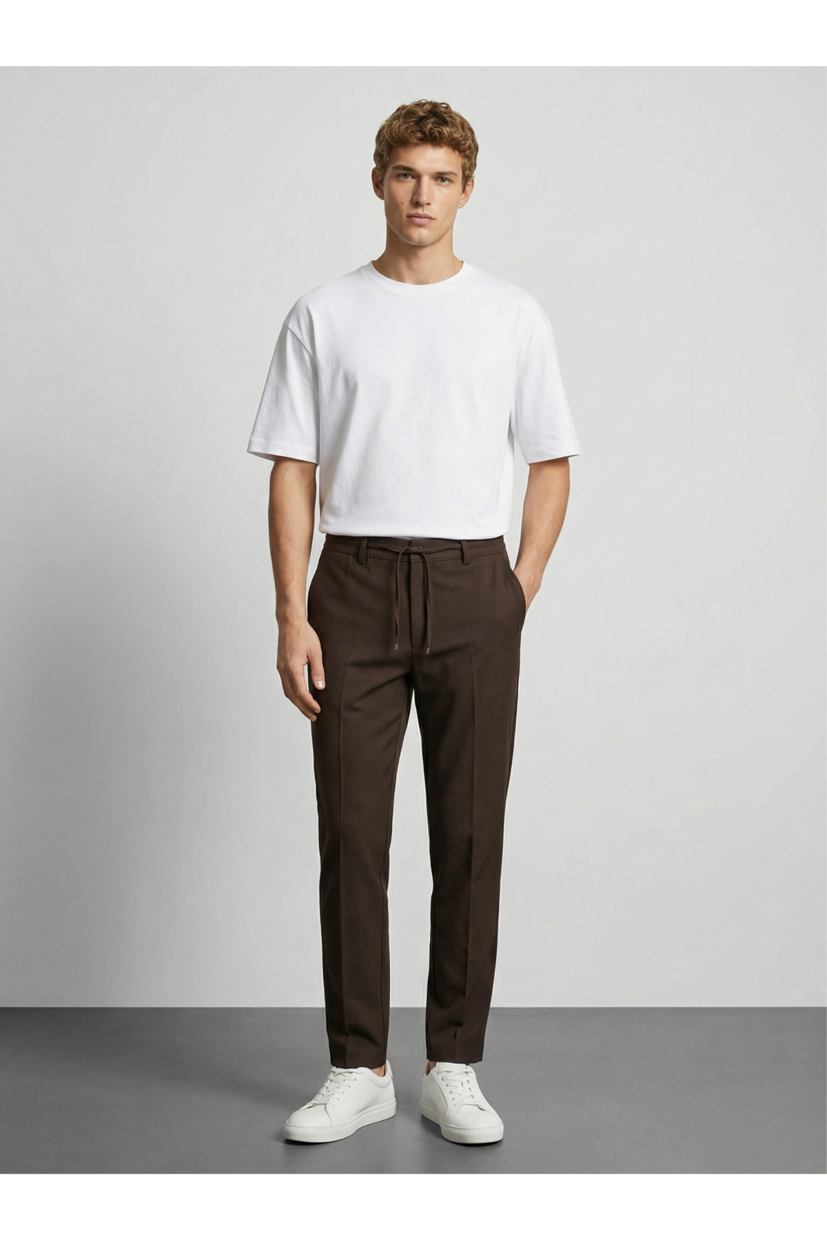 WAMOSSALAPLI  Erkek Bel Lastikli Bağcıklı Jogger Pantolon - Görsel 6